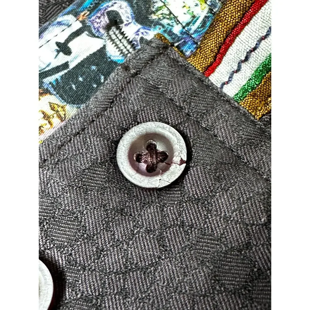 Robert Graham Mens L Button Up Shirt Flip Cuff Mask Print Classic Fit - Picture 12 of 12